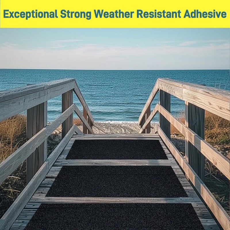 Leyibo Anti Slip Tape, 12 Inch x 16 Ft Grip Tape for Stairs Outdoor/Indoor, Waterproof Non Skid Roll for Stair Treads Non Slip, High Traction Friction Abrasive Adhesive Stair Steps - Black - Image 3